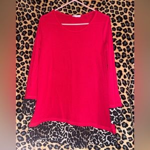 Red and leopard print long sleeve tunic shirt. Large. Very cute and comfy